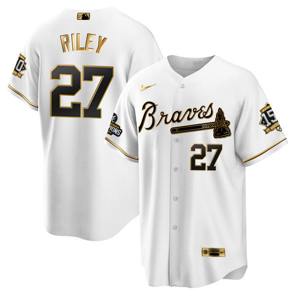 Atlanta World Series Champion White Gold Cool Base Jersey 2021 – Stitched