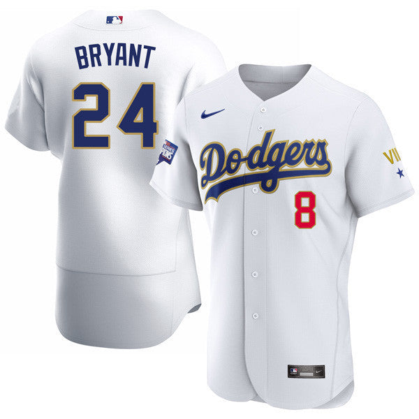 Los Angeles 2020 Championship Gold Trim Flex Base White Jersey