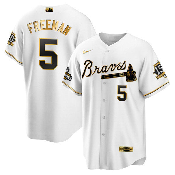 Atlanta World Series Champion White Gold Cool Base Jersey 2021 – Stitched