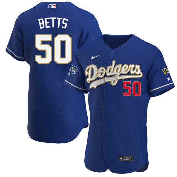 Los Angeles 2020 Championship Gold Trim Flex Base Navy Jersey