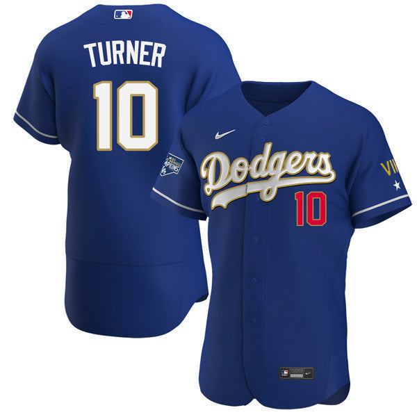 Los Angeles 2020 Championship Gold Trim Flex Base Navy Jersey