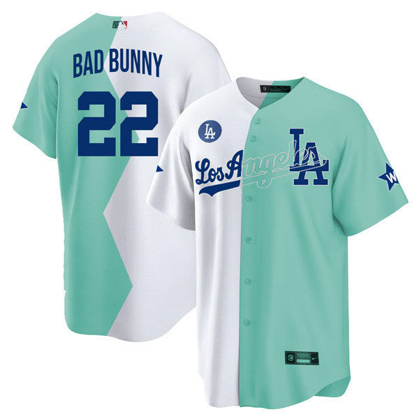 Los Angeles Cool Base White Green 2022 MLB All-Star Celebrity Softball Game Split Jersey