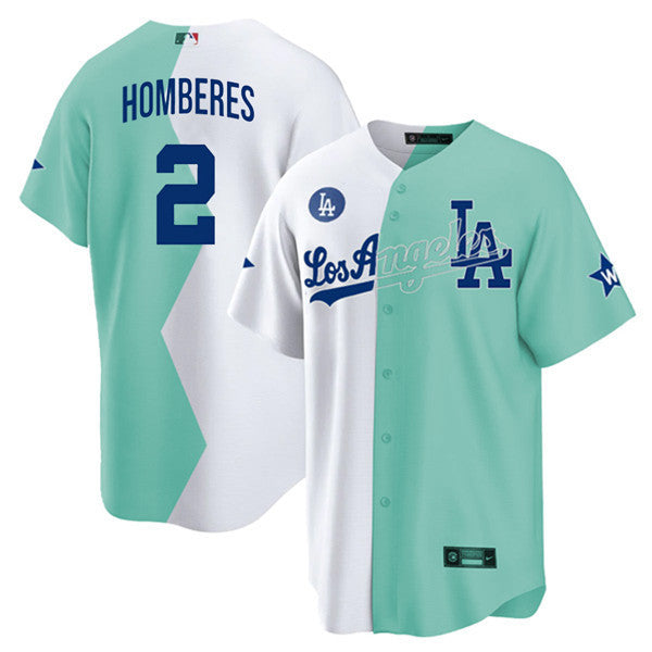 Los Angeles Cool Base White Green 2022 MLB All-Star Celebrity Softball Game Split Jersey