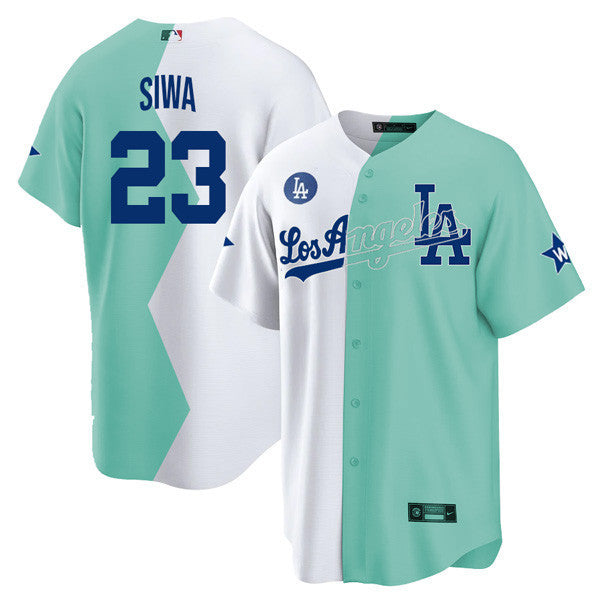 Los Angeles Cool Base White Green 2022 MLB All-Star Celebrity Softball Game Split Jersey