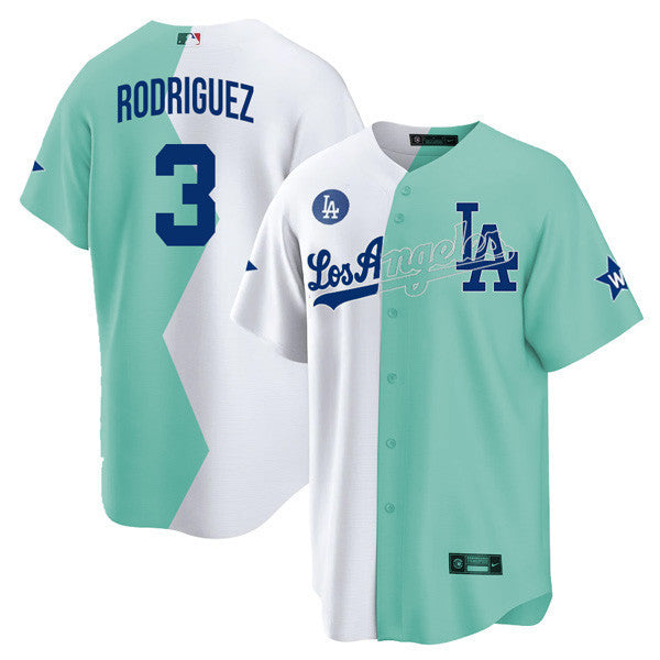 Los Angeles Cool Base White Green 2022 MLB All-Star Celebrity Softball Game Split Jersey