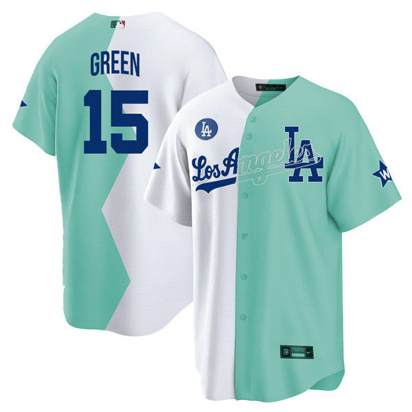 Los Angeles Cool Base White Green 2022 MLB All-Star Celebrity Softball Game Split Jersey