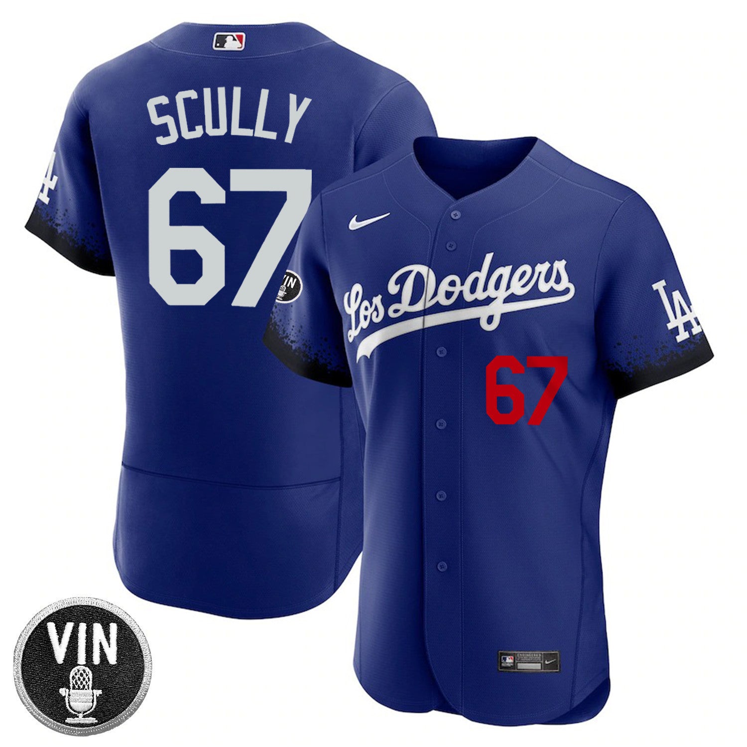 Los Angeles Vin Scully Patch Flex Base Jersey Collection
