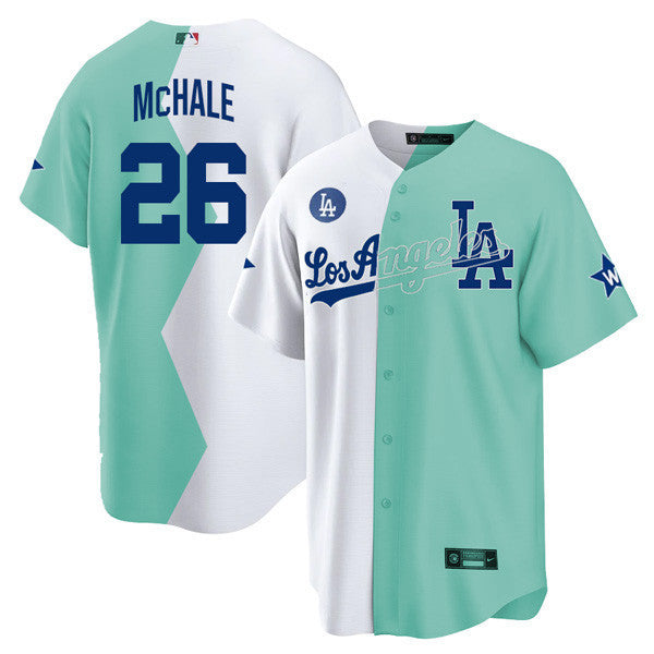Los Angeles Cool Base White Green 2022 MLB All-Star Celebrity Softball Game Split Jersey