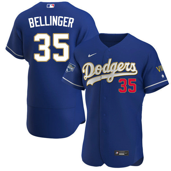 Los Angeles 2020 Championship Gold Trim Flex Base Navy Jersey