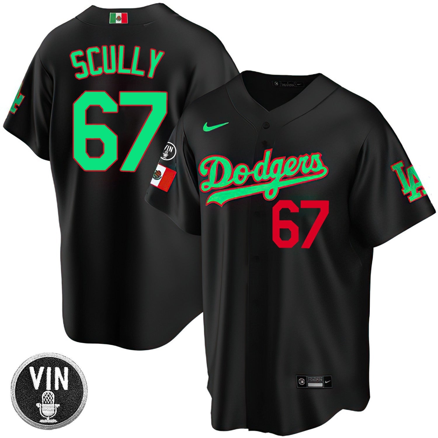 Los Angeles Vin Scully Patch Mexico Jersey Collection