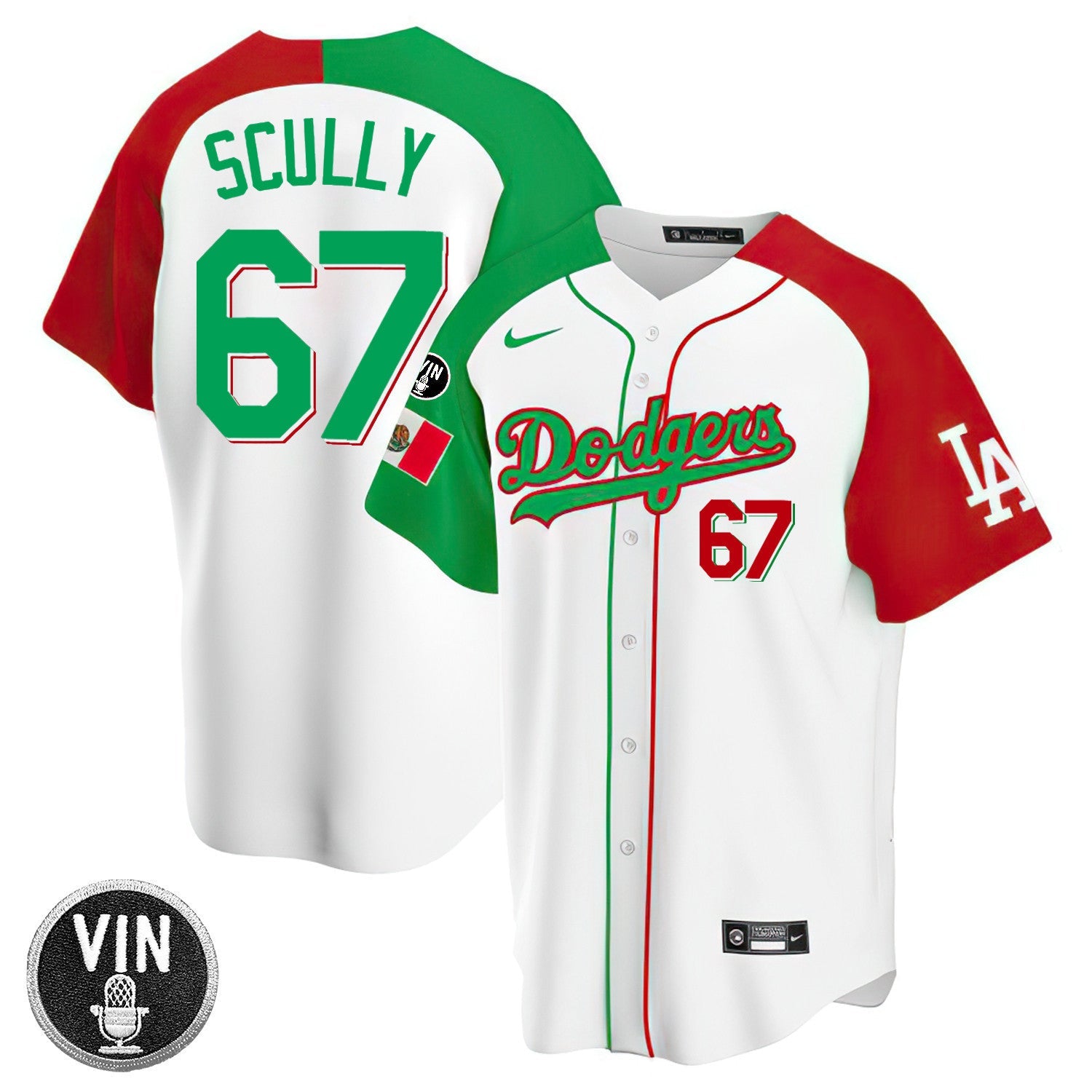 Los Angeles Vin Scully Patch Mexico Jersey Collection