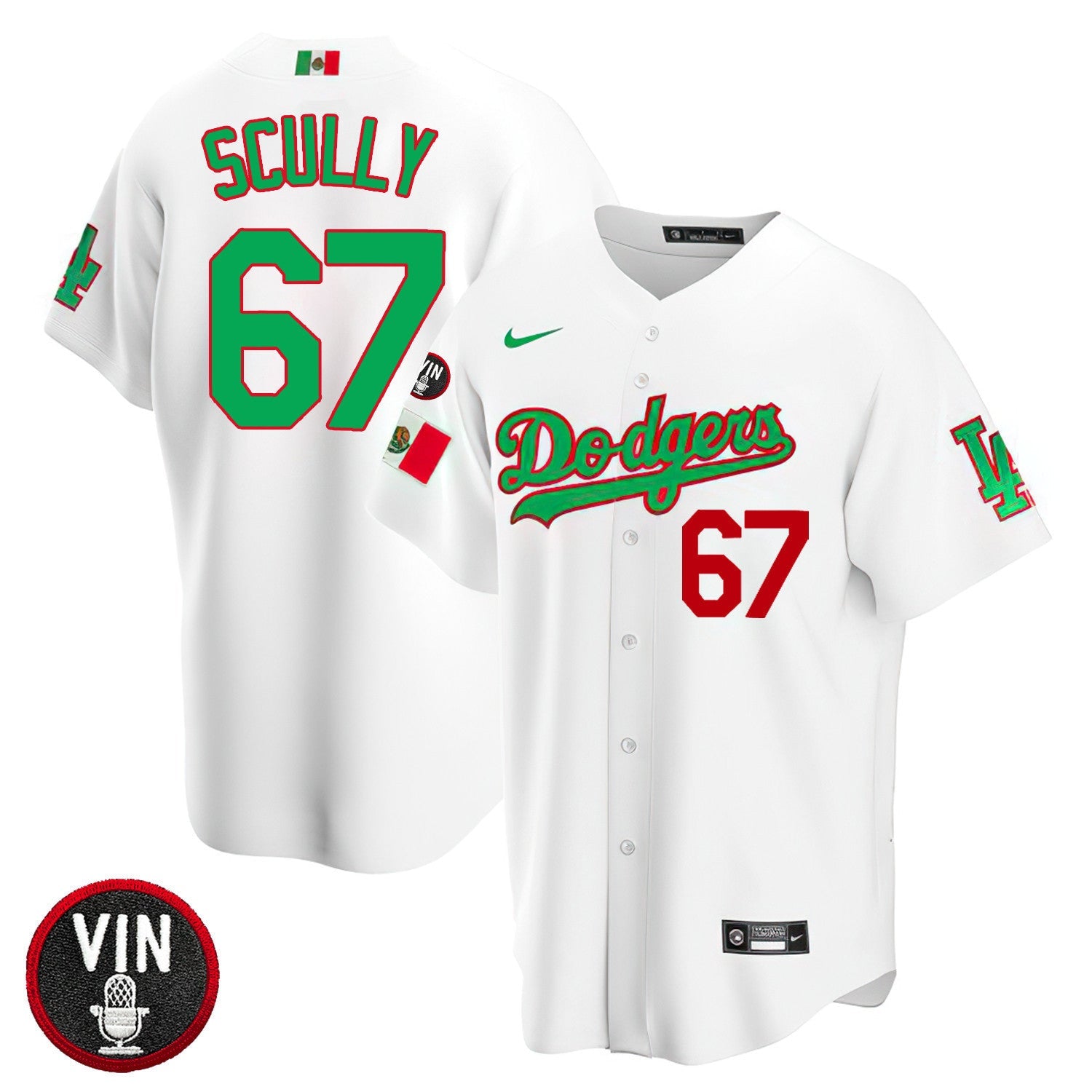 Los Angeles Vin Scully Patch Mexico Jersey Collection