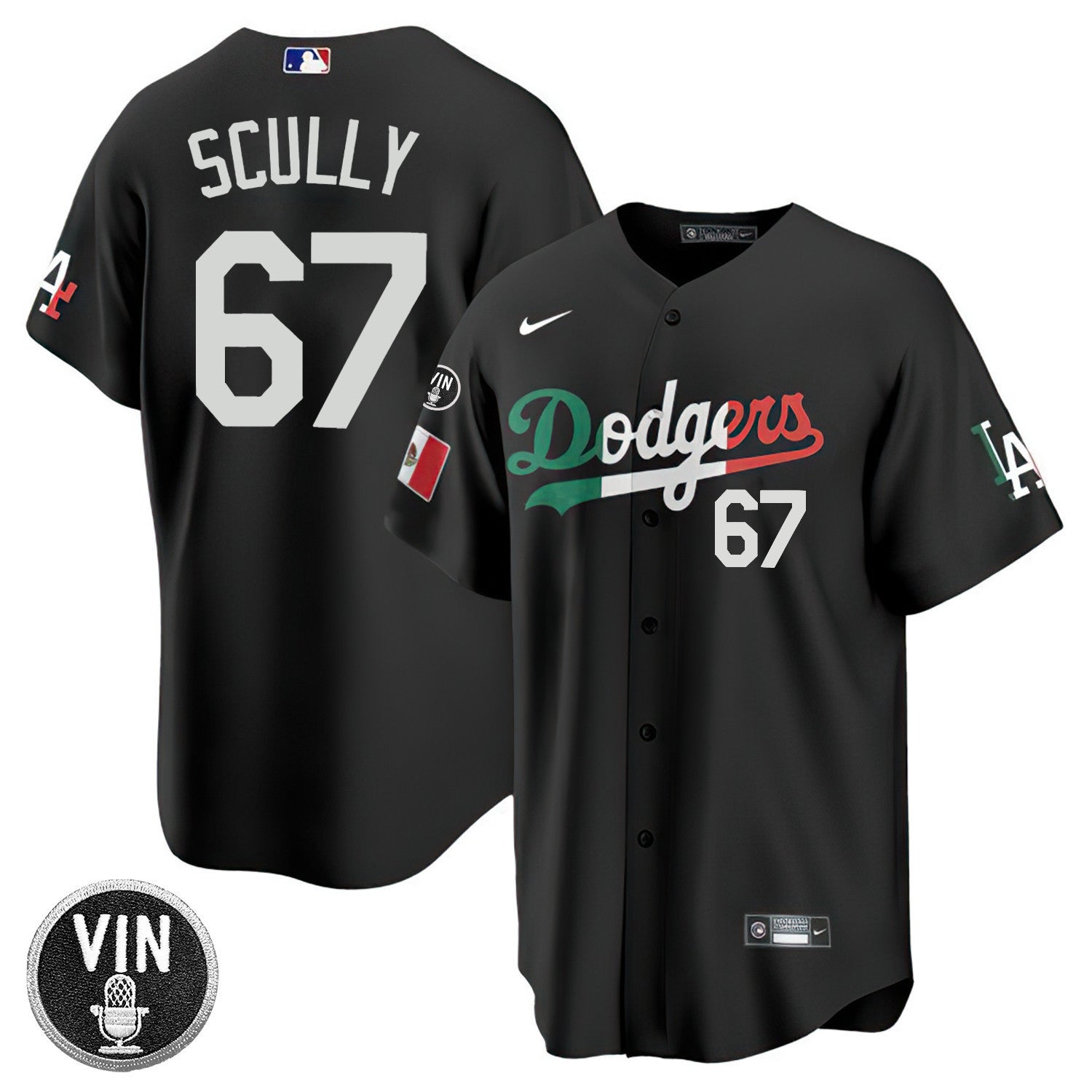 Los Angeles Vin Scully Patch Mexico Jersey Collection