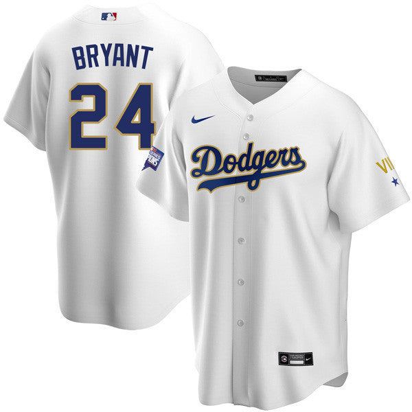 Los Angeles 2020 Championship Gold Trim Cool Base White Jersey