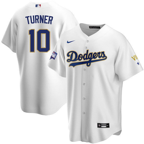 Los Angeles 2020 Championship Gold Trim Cool Base White Jersey