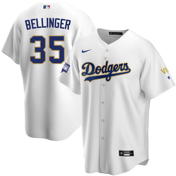 Los Angeles 2020 Championship Gold Trim Cool Base White Jersey