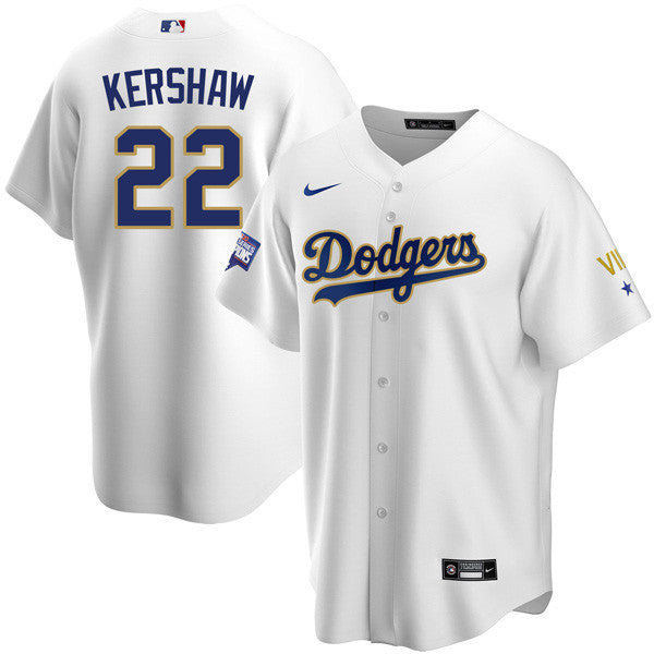 Los Angeles 2020 Championship Gold Trim Cool Base White Jersey