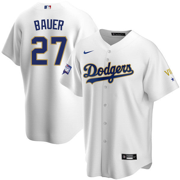 Los Angeles 2020 Championship Gold Trim Cool Base White Jersey