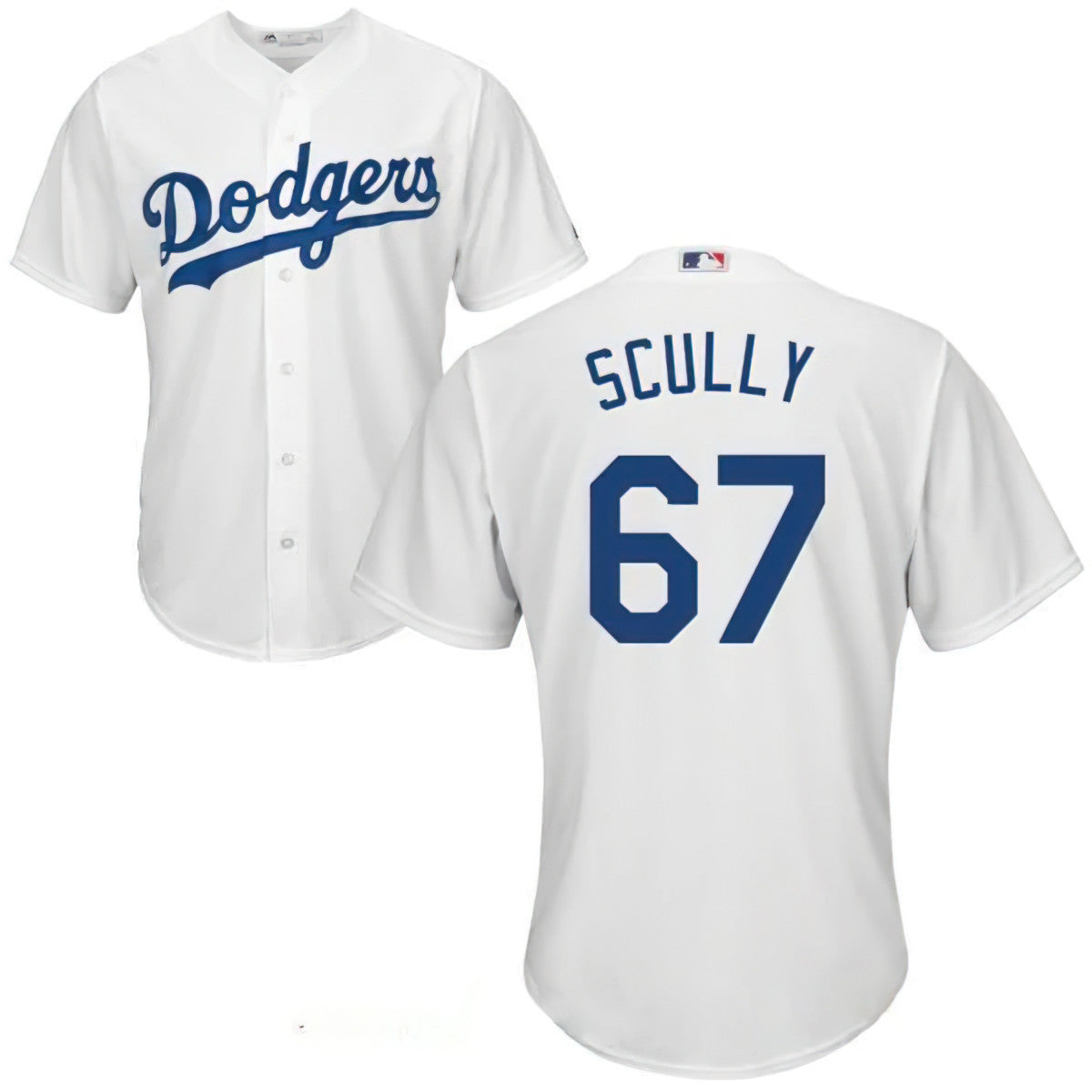 Los Angeles Sportscaster #67 Vin Scully Retired White Home Stitched Cool Base Jersey