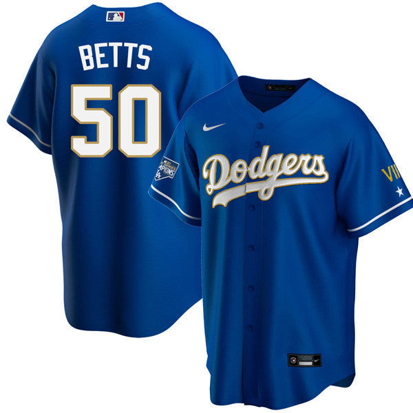 Los Angeles 2020 Championship Gold Trim Cool Base Navy Jersey