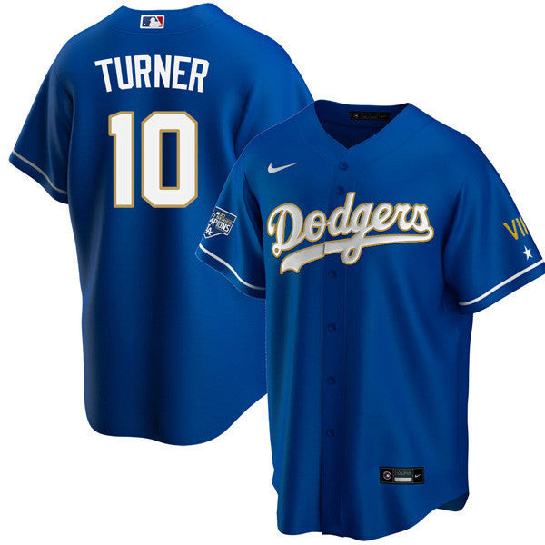 Los Angeles 2020 Championship Gold Trim Cool Base Navy Jersey