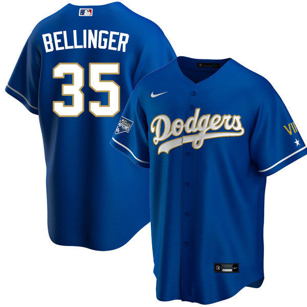 Los Angeles 2020 Championship Gold Trim Cool Base Navy Jersey