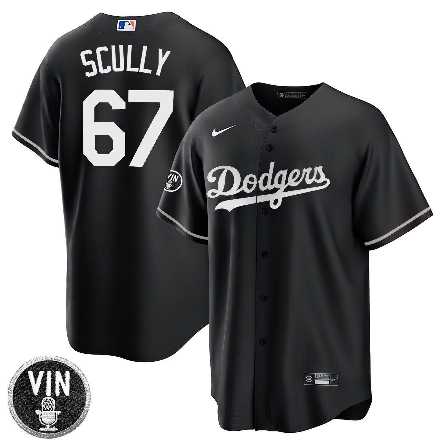 Los Angeles Vin Scully Patch Jersey Collection – Stitched