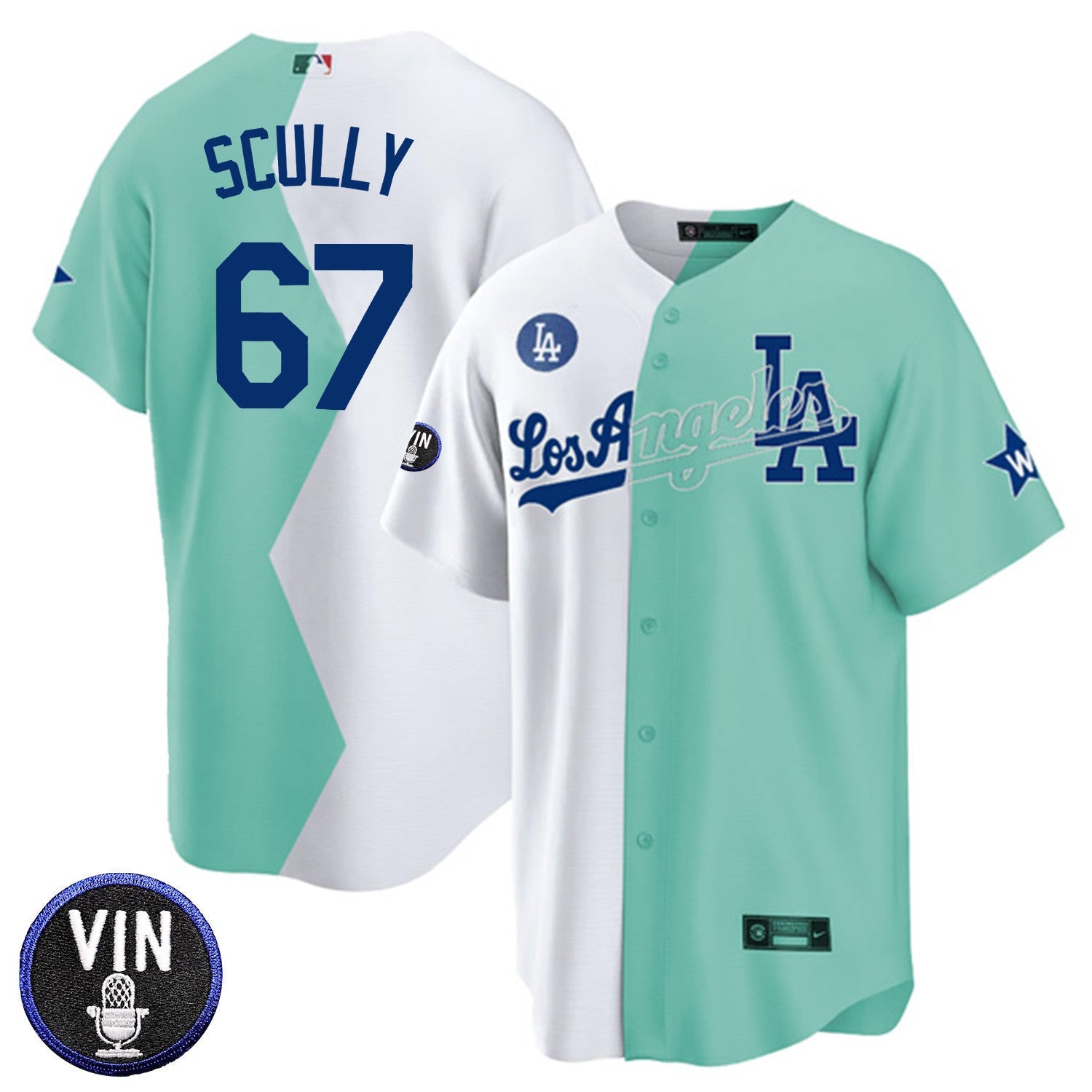 Los Angeles Vin Scully Patch Jersey Collection – Stitched