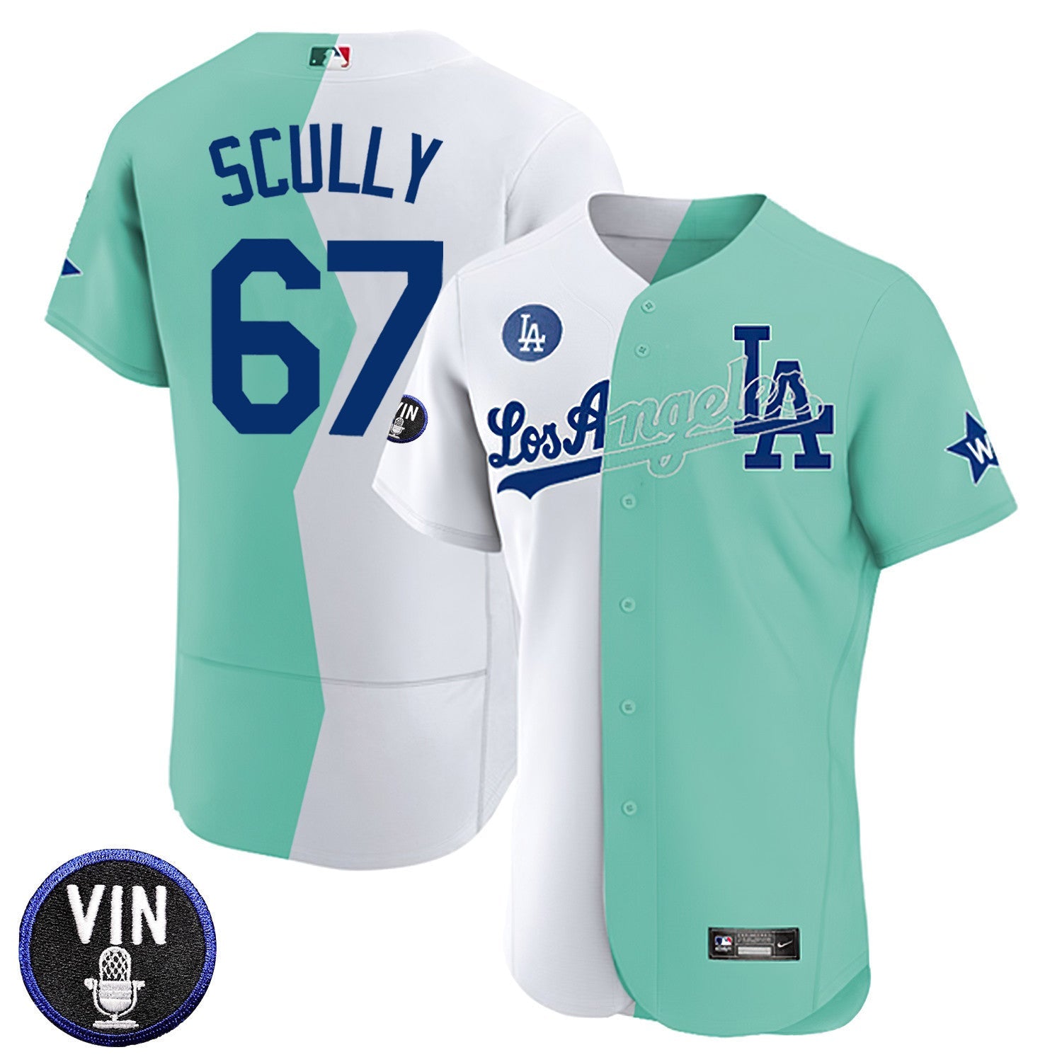 Los Angeles Vin Scully Patch Flex Base Jersey Collection