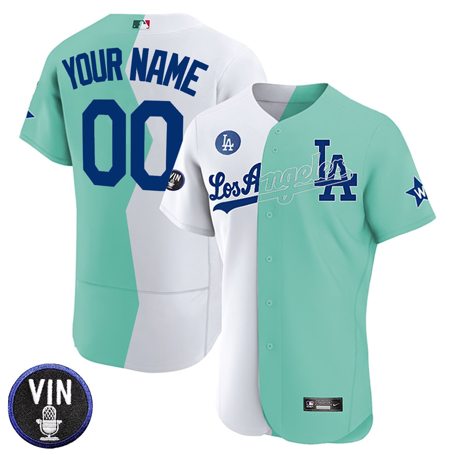 Los Angeles Vin Scully Patch Custom Name & Number Flex Base Jersey Collection