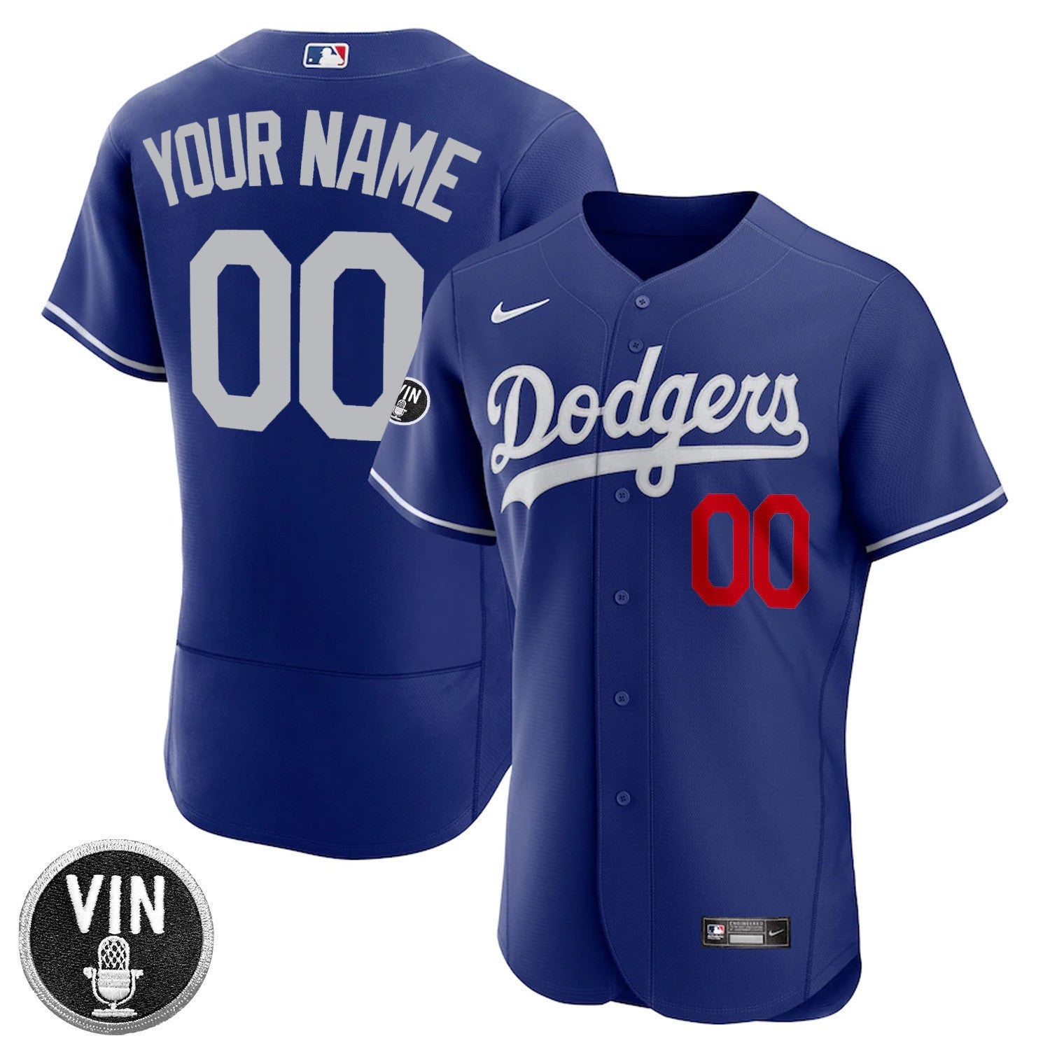 Los Angeles Vin Scully Patch Custom Name & Number Flex Base Jersey Collection