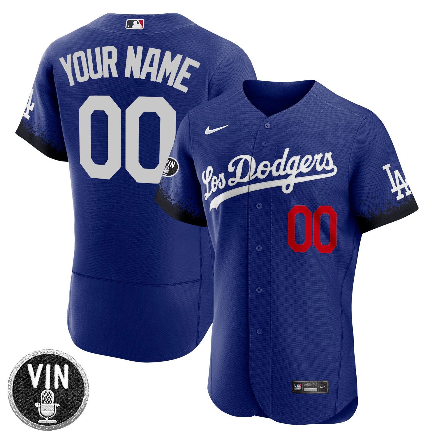 Los Angeles Vin Scully Patch Custom Name & Number Flex Base Jersey Collection