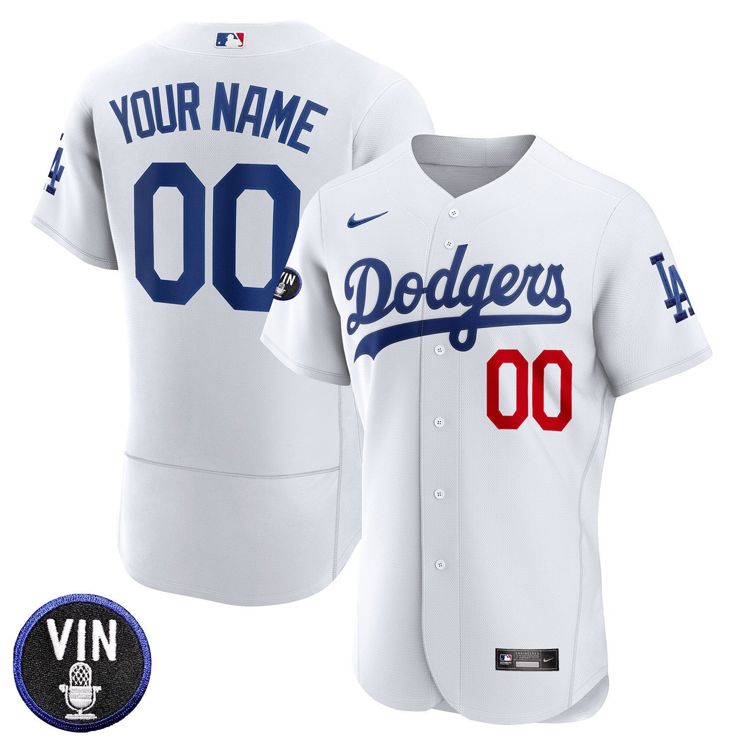 Los Angeles Vin Scully Patch Custom Name & Number Flex Base Jersey Collection