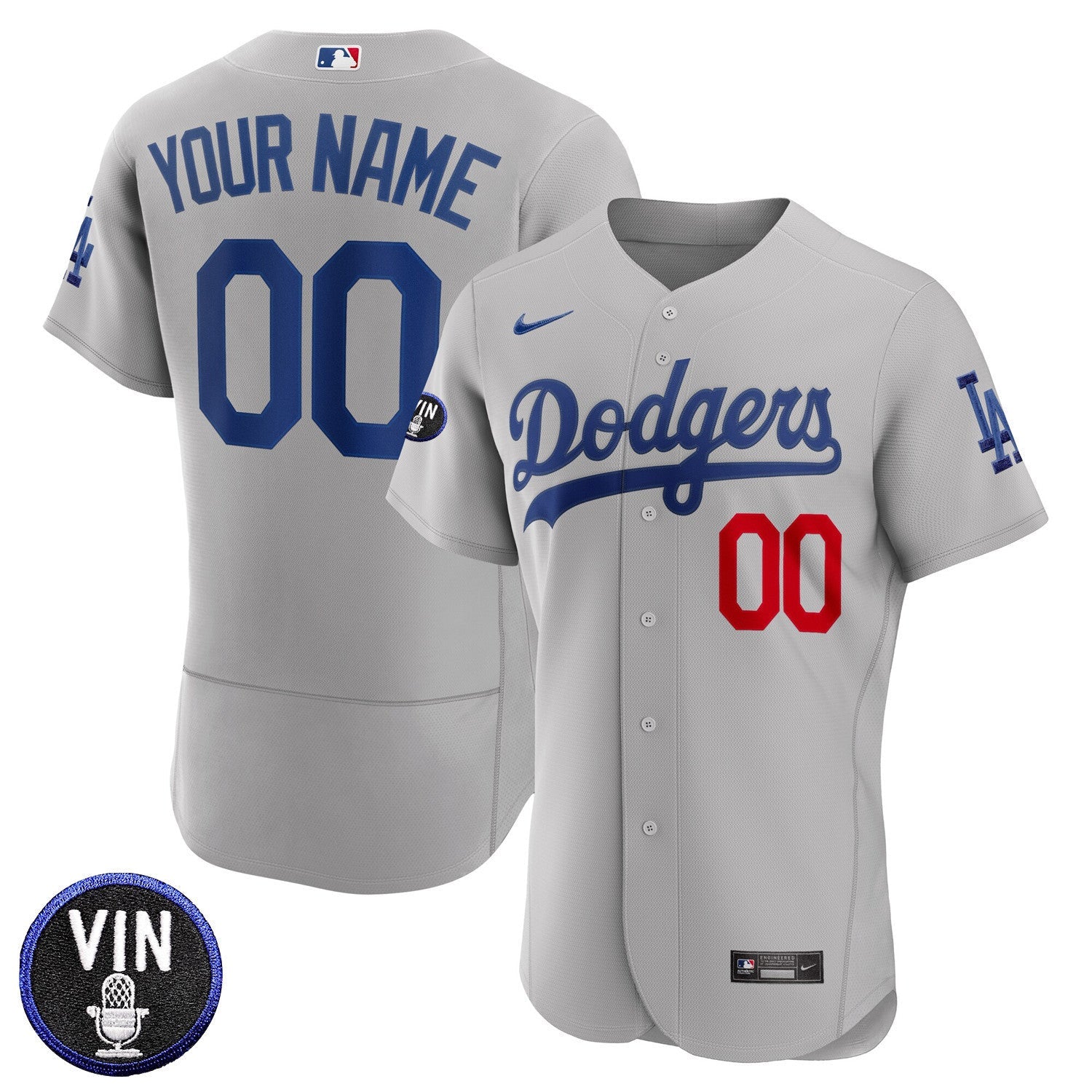 Los Angeles Vin Scully Patch Custom Name & Number Flex Base Jersey Collection
