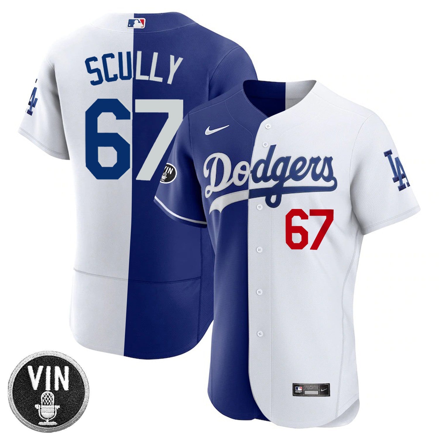 Los Angeles Vin Scully Patch Flex Base Jersey Collection