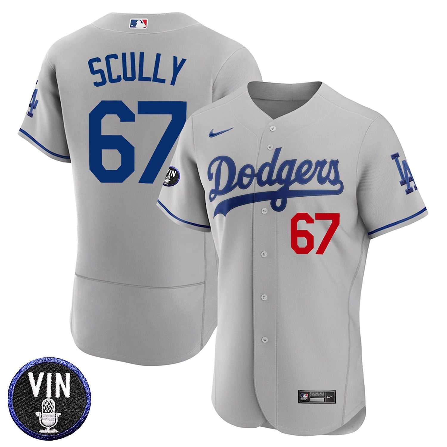 Los Angeles Vin Scully Patch Flex Base Jersey Collection