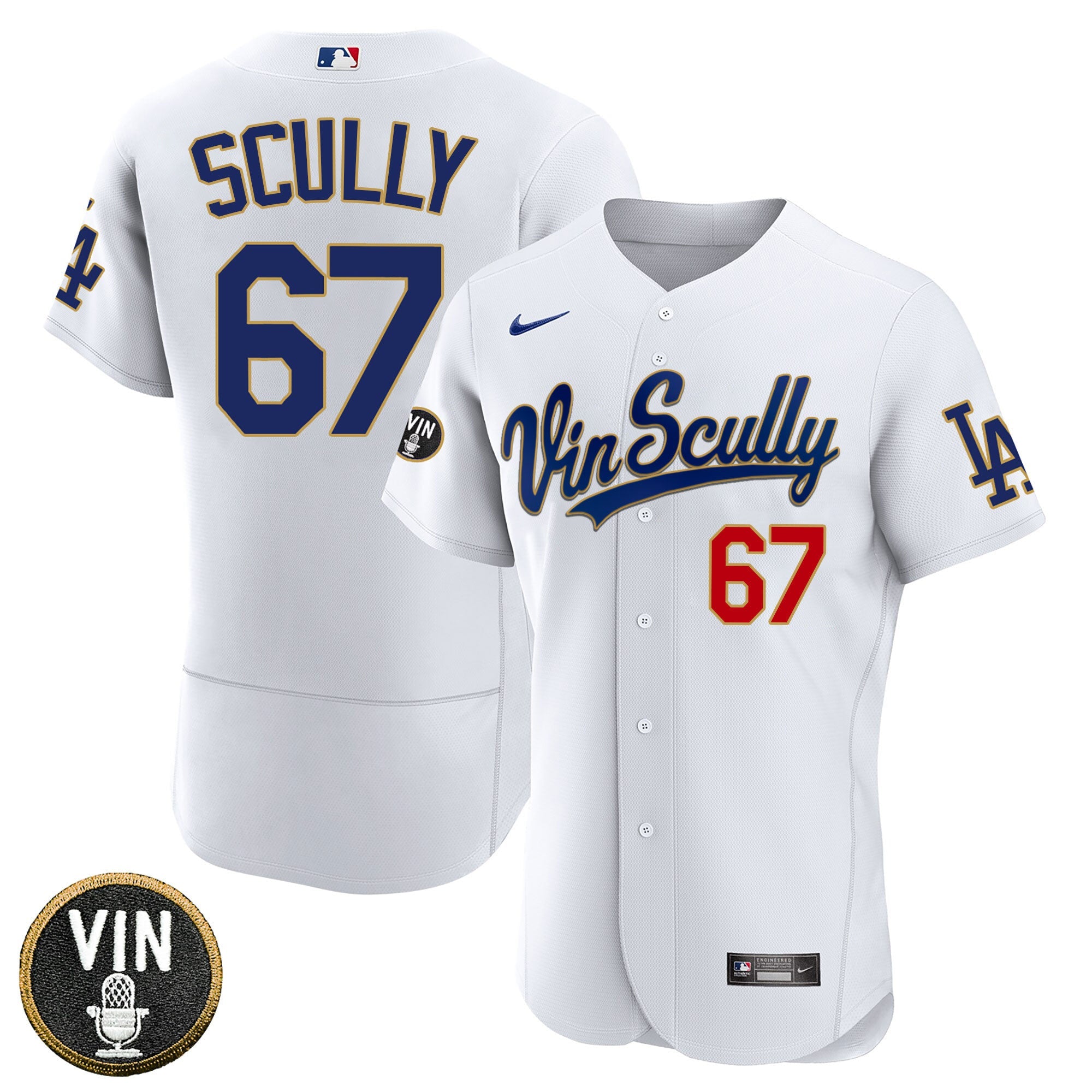 Vin Scully Patch Gold Trim Limited Jersey