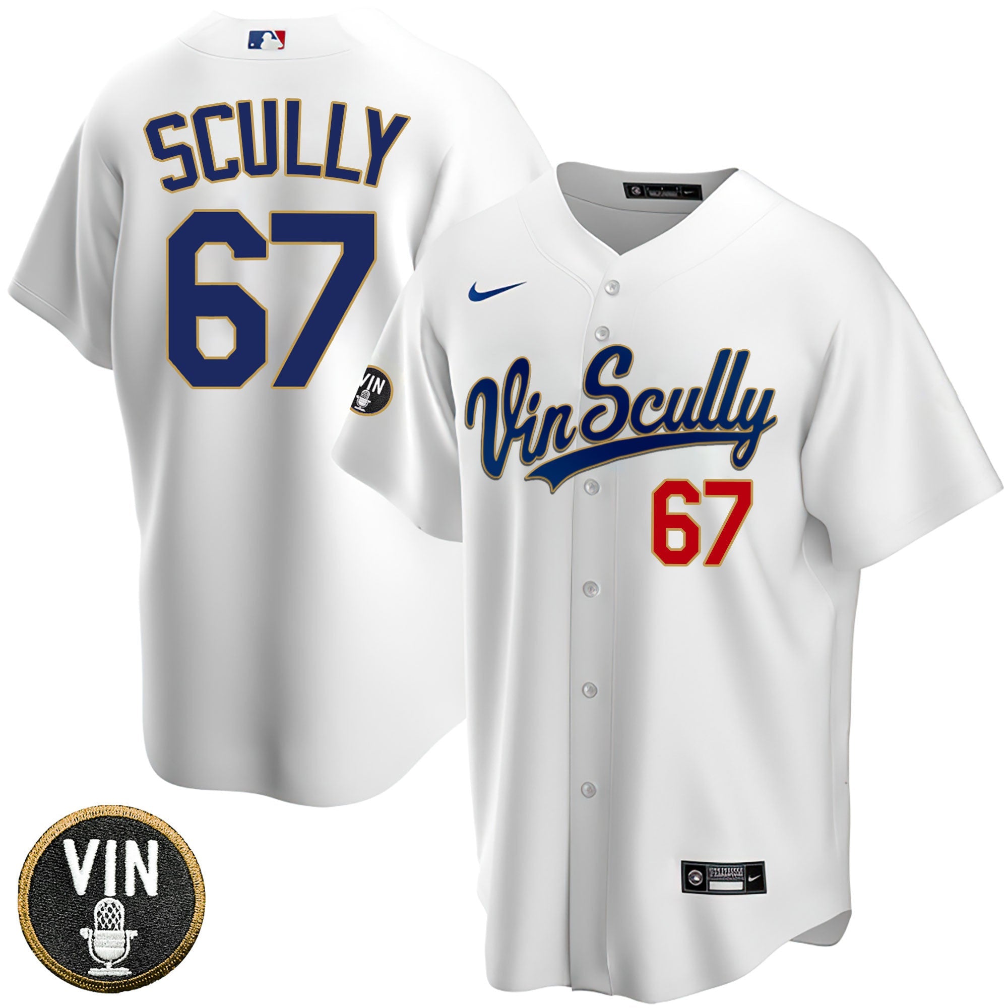 Vin Scully Patch Gold Trim Limited Jersey