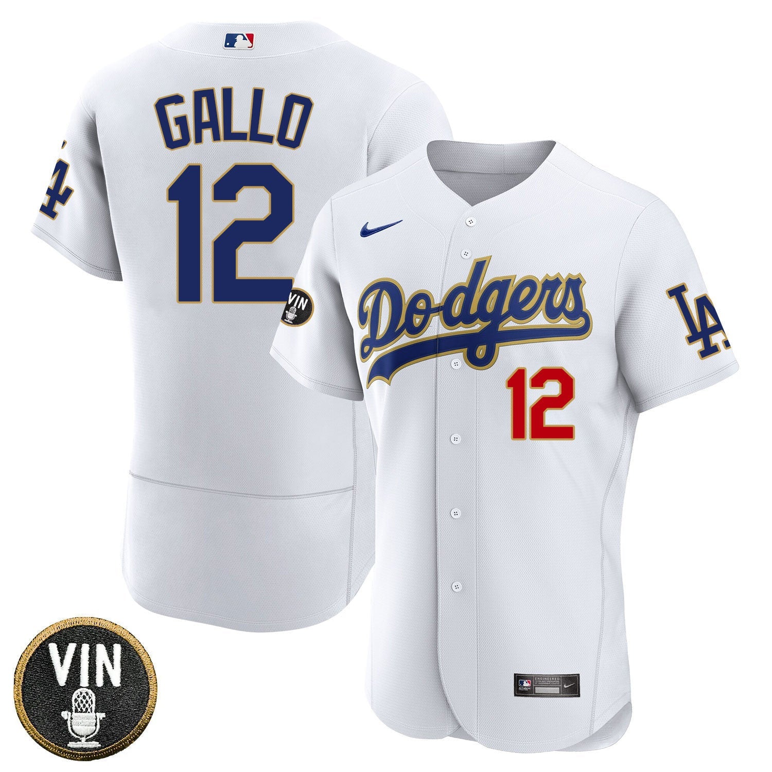 Men’s Los Angeles Vin Scully Patch Gold Trim Jersey Collection