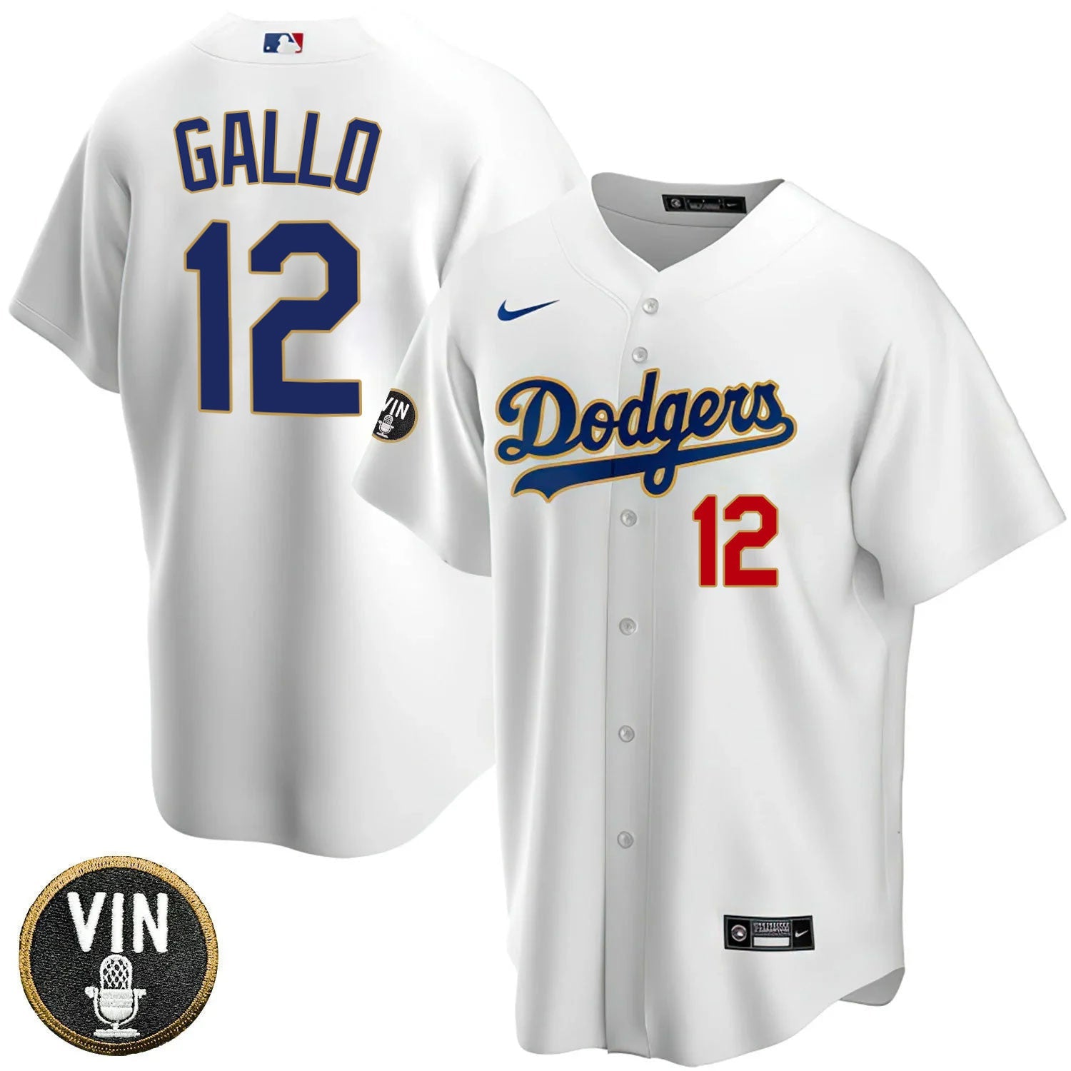 Men’s Los Angeles Vin Scully Patch Gold Trim Jersey Collection