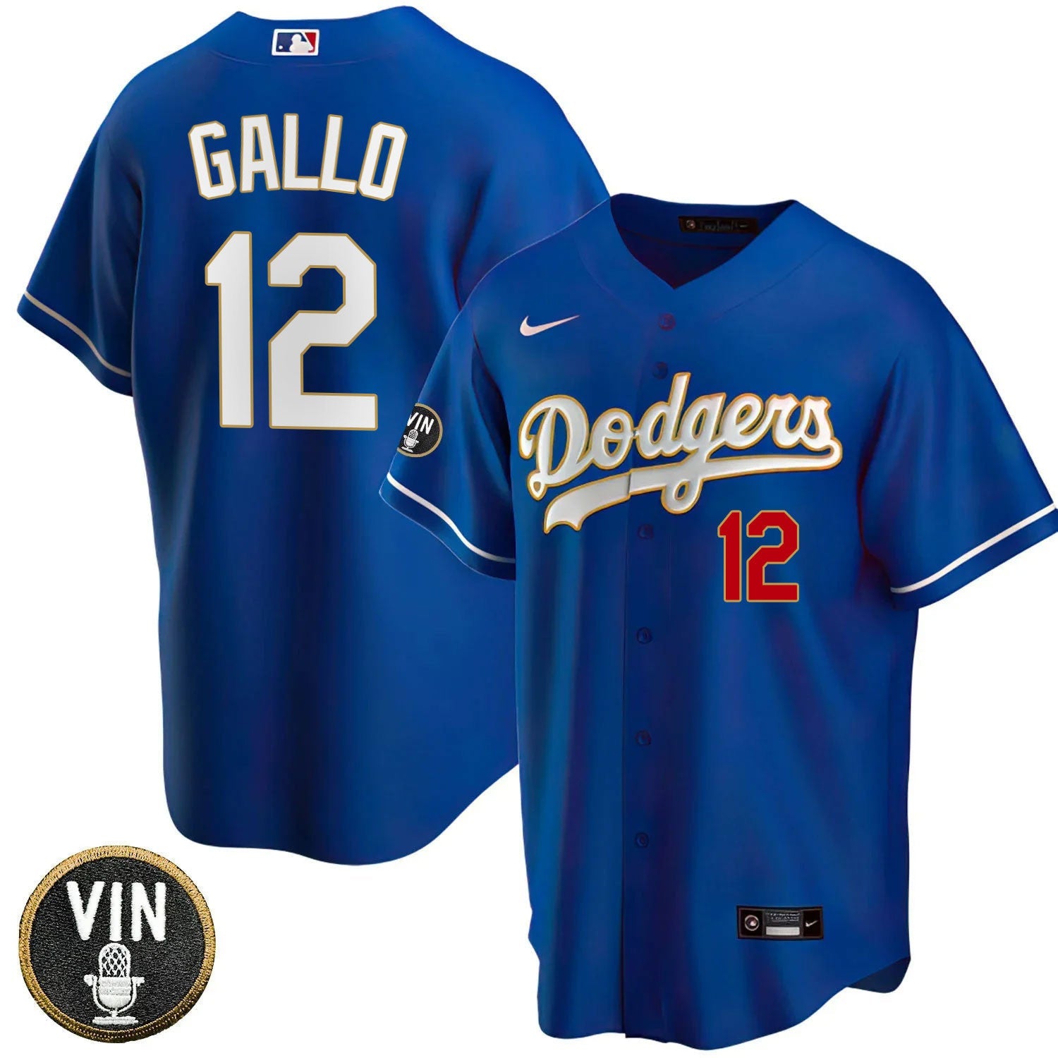 Men’s Los Angeles Vin Scully Patch Gold Trim Jersey Collection