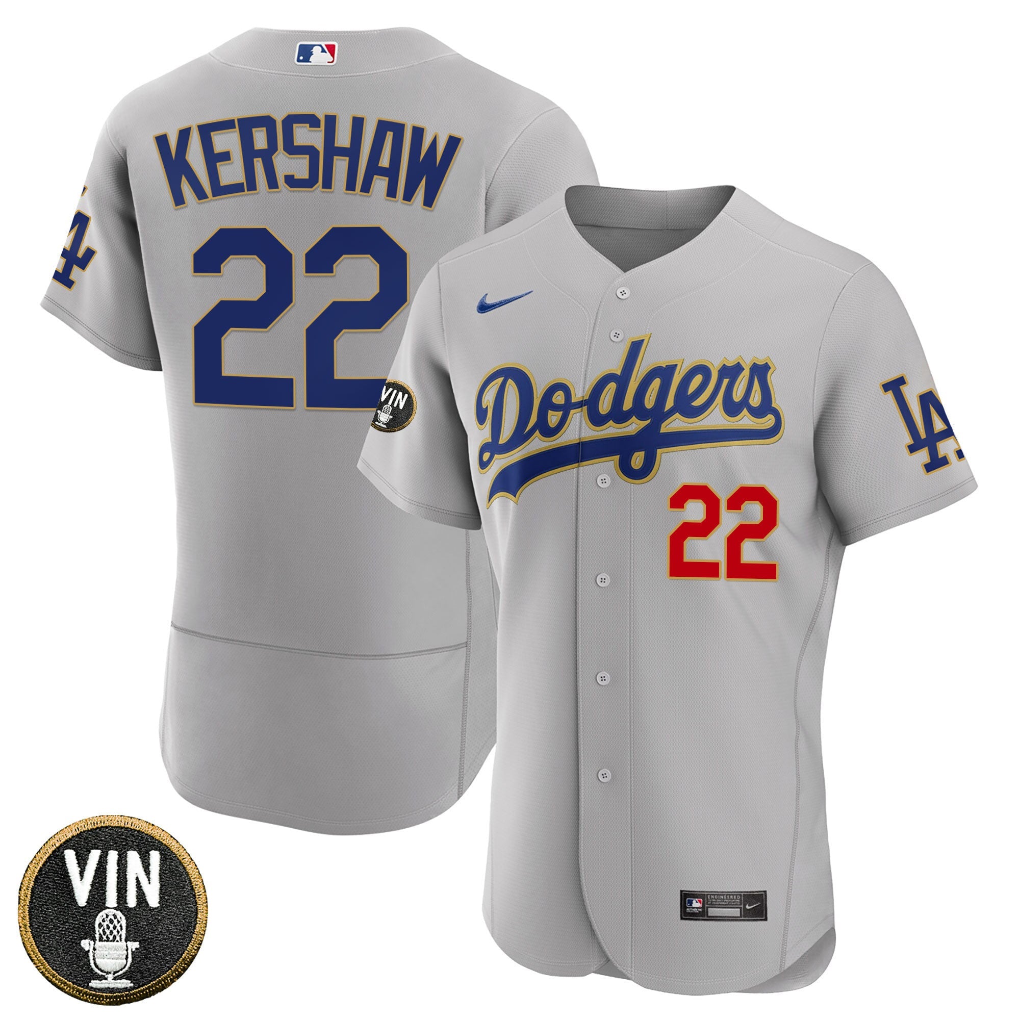 Men’s Los Angeles Vin Scully Patch Gold Trim Jersey Collection