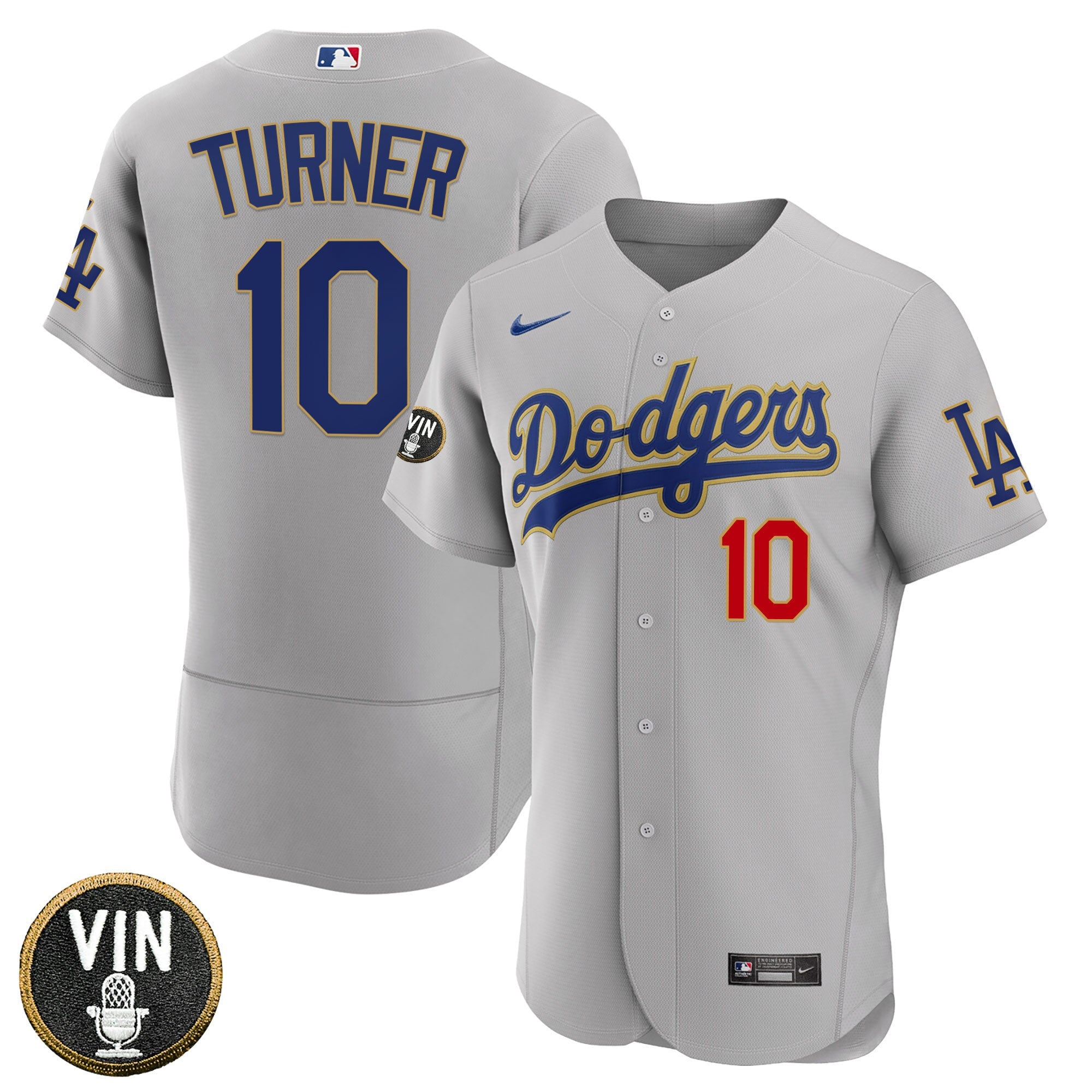 Women’s Los Angeles Vin Scully Patch Gold Trim Jersey