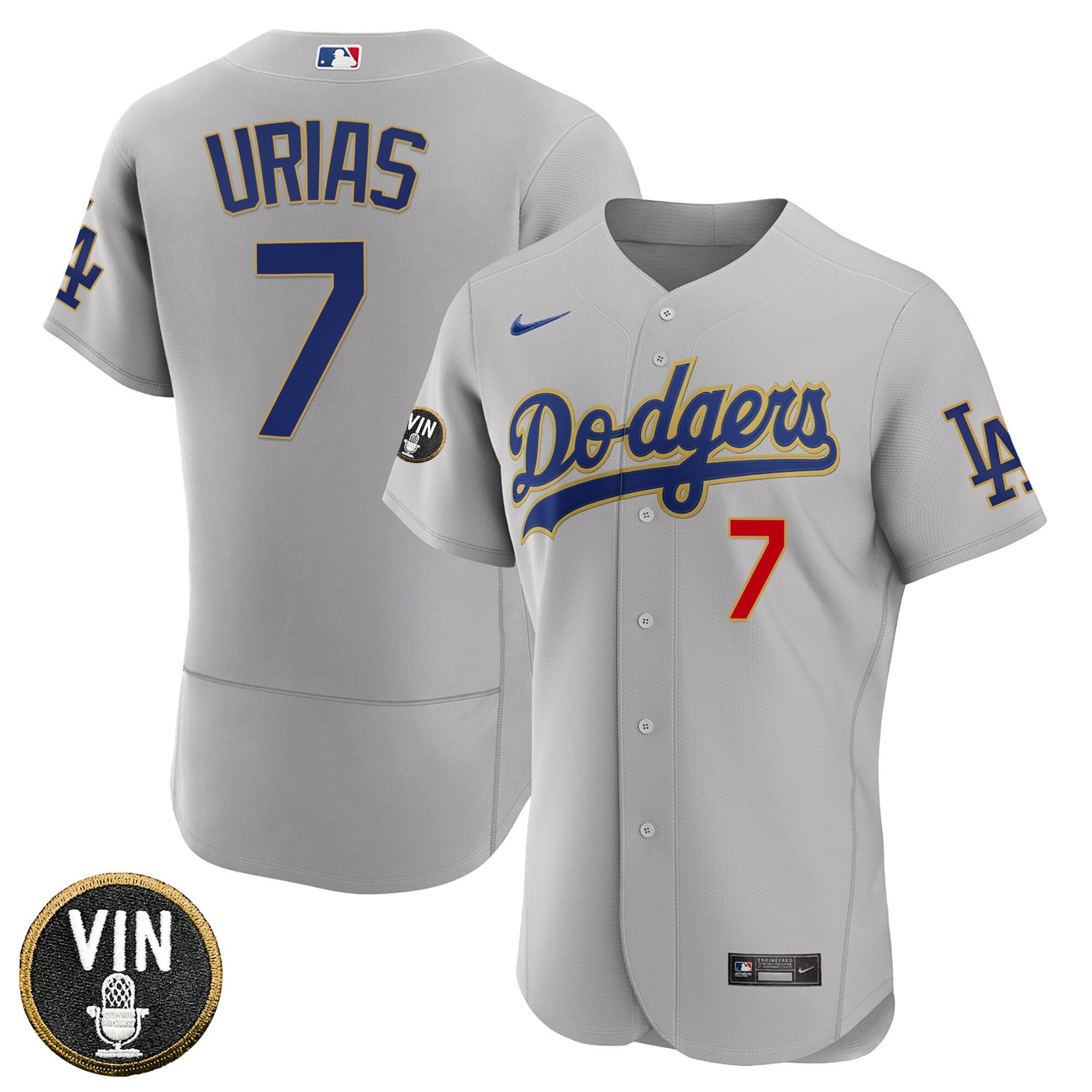 Women’s Los Angeles Vin Scully Patch Gold Trim Jersey