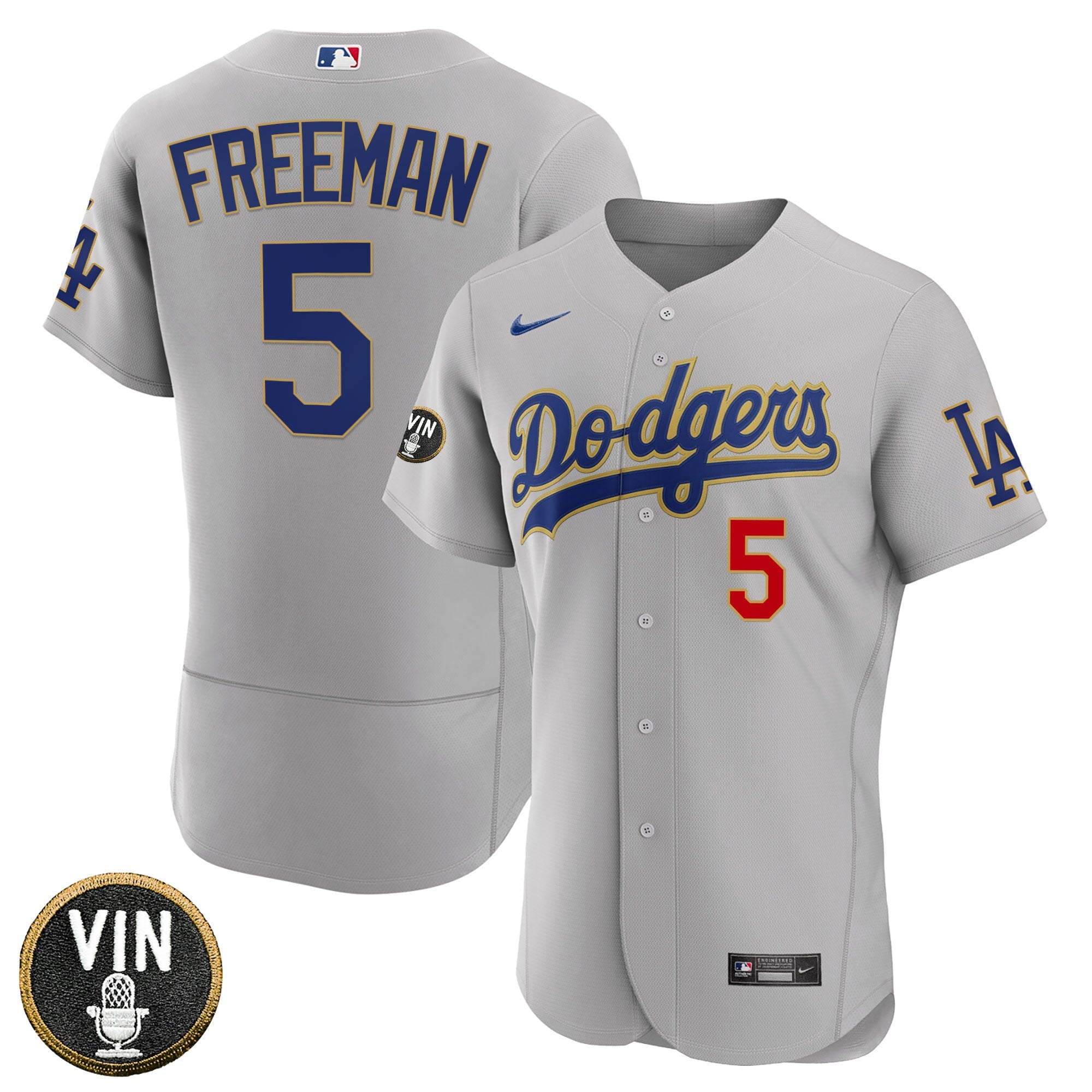 Women’s Los Angeles Vin Scully Patch Gold Trim Jersey
