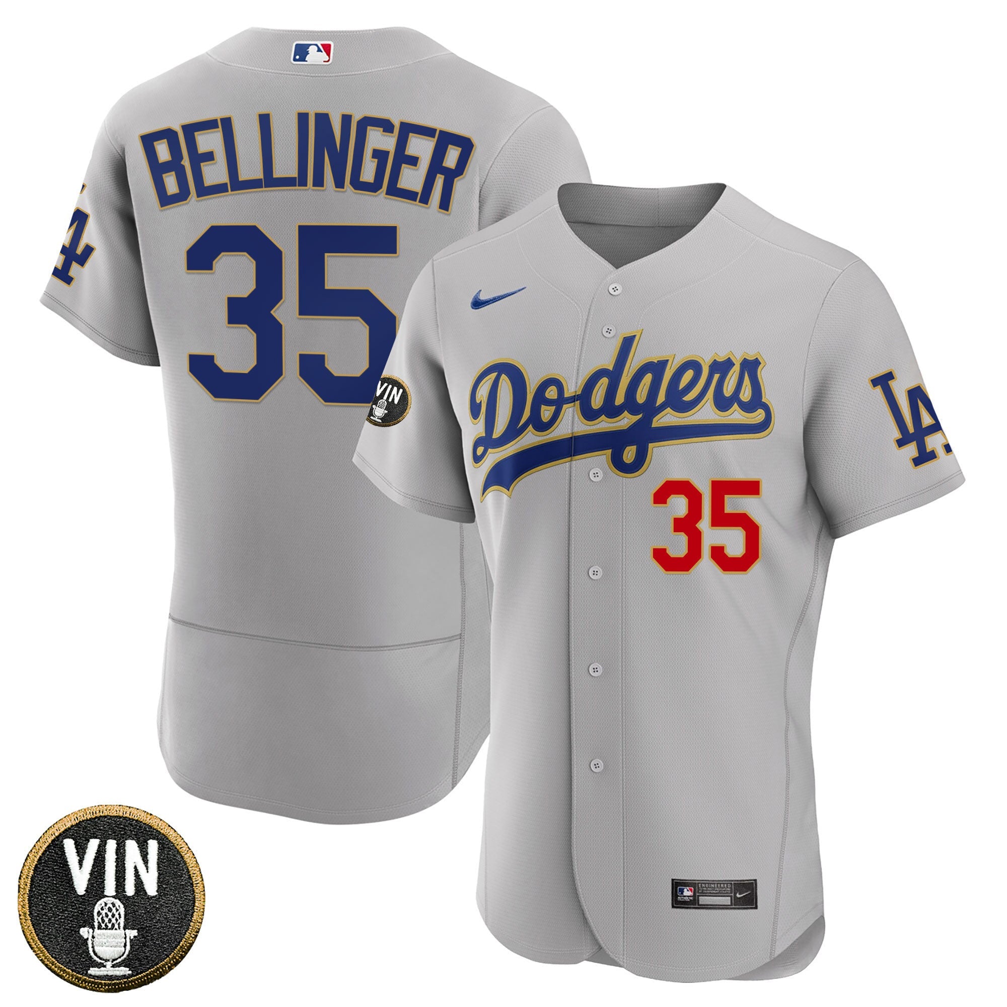 Women’s Los Angeles Vin Scully Patch Gold Trim Jersey