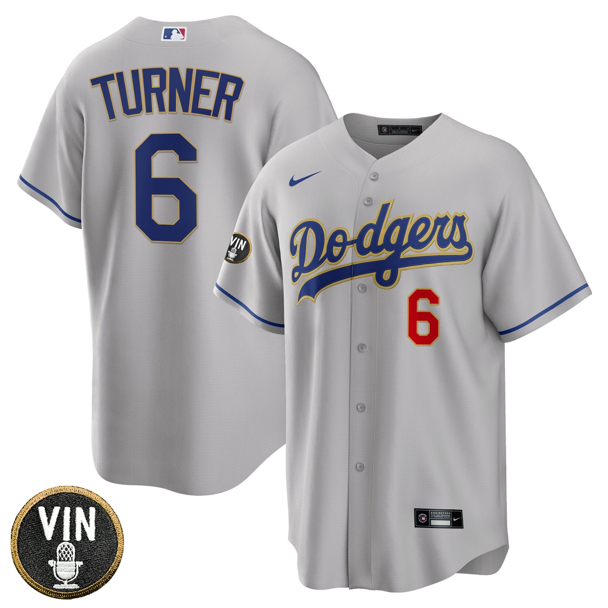 Men’s Los Angeles Vin Scully Patch Gold Trim Jersey Collection