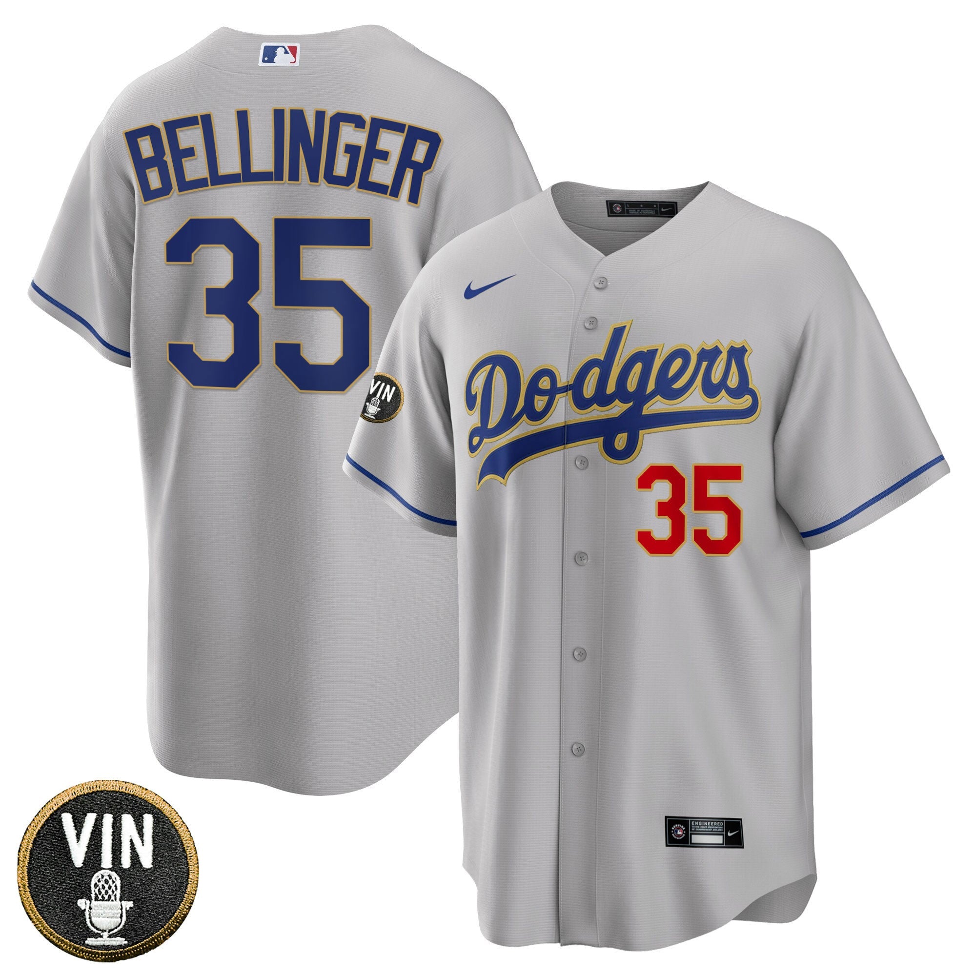 Men’s Los Angeles Vin Scully Patch Gold Trim Jersey Collection