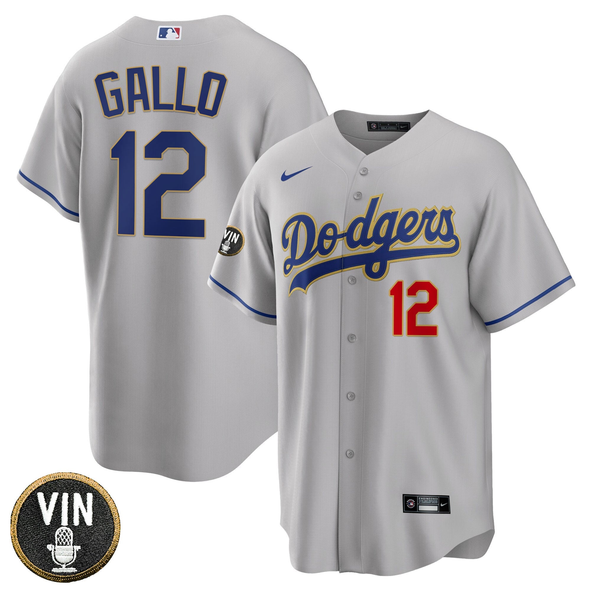 Women’s Los Angeles Vin Scully Patch Gold Trim Jersey