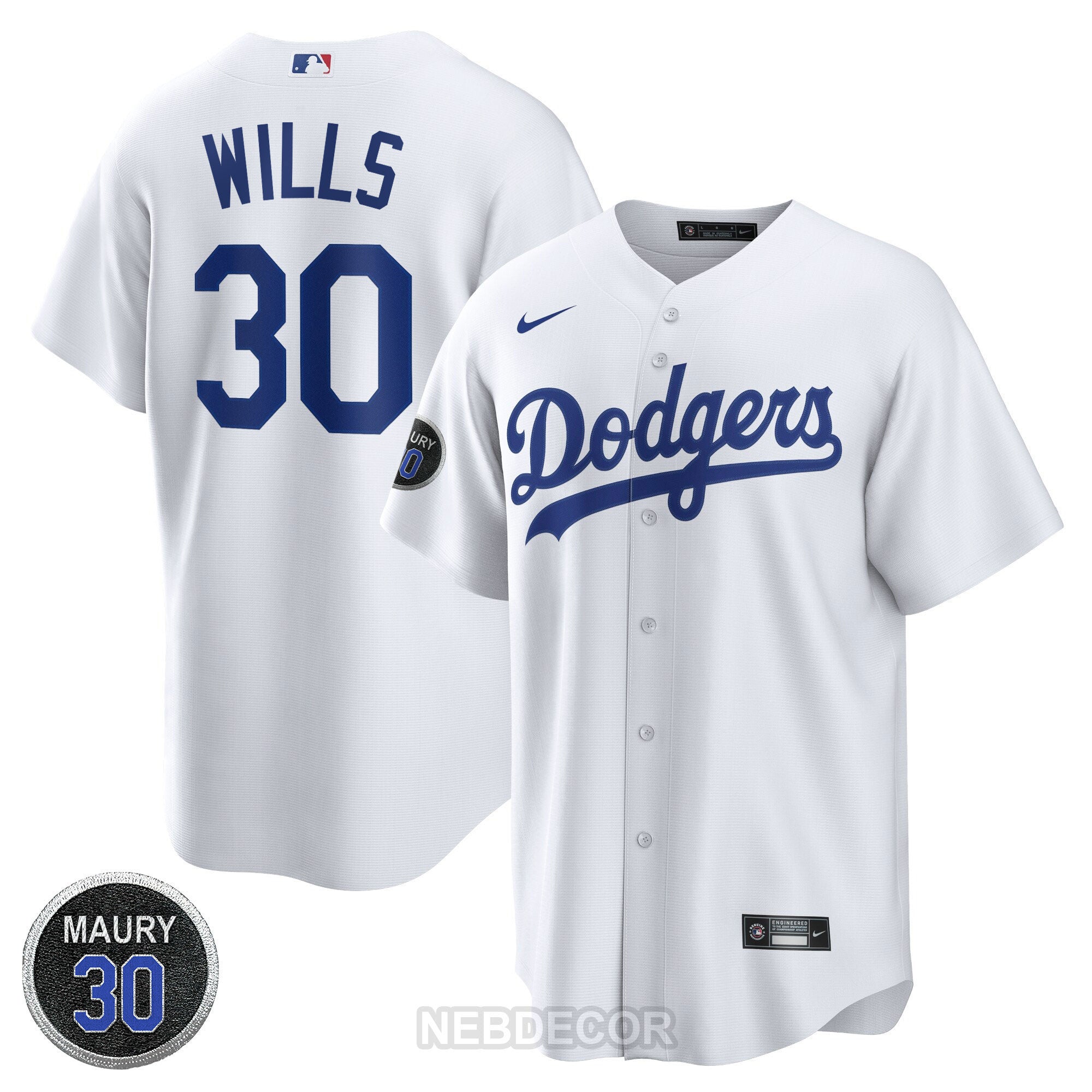 Los Angeles Maury Wills Patch Jersey Collection